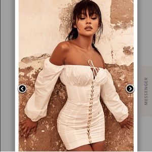 House Of CB Arabella White Boned Corset Dress